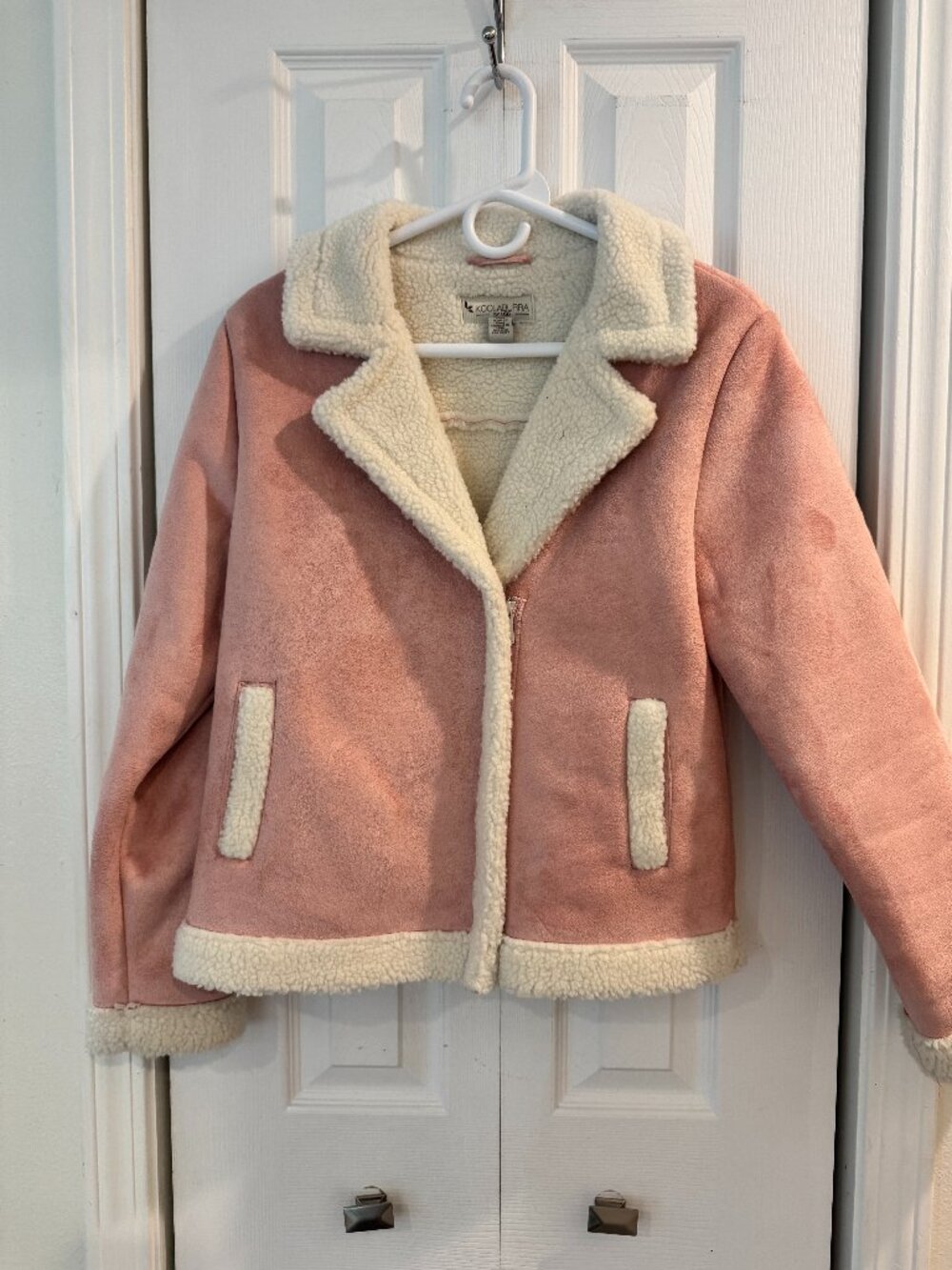 Koolaburra by UGG Pink Sherpa Faux Suede Jacket Size 14–16 NWOT